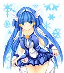  aoki_reika blue blue_eyes blue_hair blue_skirt breasts choker cure_beauty hair_tubes head_wings highres long_hair magical_girl medium_breasts ngirln4 precure skirt smile smile_precure! solo tiara 