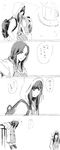  center_(majisuka_gakuen) comic greyscale hood hoodie majisuka_gakuen monochrome multiple_girls nezumi_(majisuka_gakuen) school_uniform serafuku thighhighs tokoharu translated 