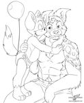  balloon black_and_white border_collie cam canine clothing cub cute diaper dog duo fur kennykitsune kissing male mammal monochrome plain_background smile white_background wolfblade young 