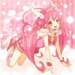  bad_id bad_pixiv_id bike_shorts boots bow choker cure_happy head_wings hoshizora_miyuki knee_boots long_hair magical_girl no_choker open_mouth pink pink_bow pink_eyes pink_hair pink_shorts pink_skirt pori_(ri_ppo) precure shorts shorts_under_skirt skirt smile smile_precure! solo tiara twintails wrist_cuffs 