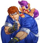  2012 brown_eyes brown_hair equine female fingerless_gloves friendship_is_magic gloves hair horse human king_of_fighters male mammal my_little_pony open_mouth pegasus plain_background pony purple_eyes purple_hair scootaloo_(mlp) shingo_yabuki white_background wings 
