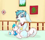  cephalopod crib cub diaper female invalid_tag octopus open_mouth painting plushie solo spazzyhusky ti tongue young 
