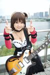  asian bustier cosplay guitar hairband highres hiromichi instrument lingerie miniskirt photo skirt suzumiya_haruhi suzumiya_haruhi_no_yuuutsu underwear 