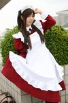  aoki apron cosplay fate/stay_night fate_(series) highres maid maid_apron maid_uniform photo tohsaka_rin twintails 