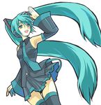  aqua_eyes aqua_hair bad_id bad_pixiv_id detached_sleeves hatsune_miku long_hair nanami_kazusa solo thighhighs twintails very_long_hair vocaloid 