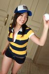  baseball baseball_cap hat highres knee_socks kneehighs ootomo_sayuri otomo_sayuri photo polo_shirt shorts striped 