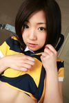  highres ootomo_sayuri otomo_sayuri photo polo_shirt shirt_lift striped 