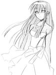  dress greyscale harmonia jewelry mahou_sensei_negima! monochrome necklace sketch solo tatsumiya_mana 