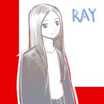  black_eyes black_hair character_name copyright_name kasugano_rei long_hair lowres ray_(manga) sketch solo yoshitomi_akihito 