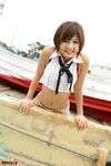  croptop docks highres midriff nagasaki_rina necktie photo plaid pleated_skirt skirt tie 