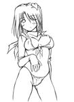  blacksmith_(ragnarok_online) elbow_gloves gloves greyscale kaminagi_(kaminagi-tei) monochrome panties ragnarok_online solo underwear 