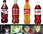  3boys bangs bottle c.c. chart coca-cola code_geass comparison diethard_ried green_hair jeremiah_gottwald multiple_boys parody soda zero_(code_geass) 