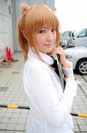 asakura_yuko blonde_hair character_request clipboard cosplay highres labcoat photo source_request tagme_character tagme_series 