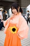  flower highres japanese_clothes kimono photo sunflower yukata 
