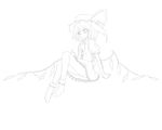  flandre_scarlet greyscale lineart monochrome solo suisa touhou 