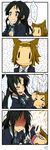  4koma akiyama_mio animal_ears black_hair brown_hair comic hairband highres image_sample k-on! md5_mismatch multiple_girls pixiv_sample school_uniform suan_ringo tainaka_ritsu tickling translated |_| 