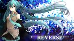  aqua_eyes aqua_hair detached_sleeves floating_hair hatsune_miku headset kanna_(chaos966) long_hair necktie skirt solo twintails very_long_hair vocaloid 