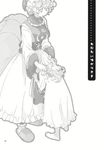  barefoot comic doujinshi dress fox_tail greyscale hat highres long_hair monochrome multiple_girls short_hair slippers tail touhou translated yakumo_ran yakumo_yukari yukataro 