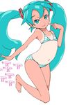  :3 aqua_eyes aqua_hair arched_back barefoot bikini flat_chest full_body hatsune_miku koyopi long_hair navel oekaki one-piece_tan pointing pointing_at_self simple_background sketch smile solo striped striped_bikini swimsuit tan tanline twintails very_long_hair vocaloid white_background 