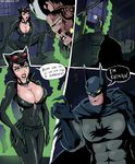  ! batman batman_(series) big_breasts breasts catman catwoman cleavage clothed clothing comic dc_comics dialog english_text female green_eyes human male mammal role_reversal text therealshadman tight_clothing two-face two_face 