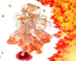  autumn bad_id bad_pixiv_id cura gothic_delusion japanese_clothes kimono leaf lo_(gothic_delusion) red_eyes sandals smile socks solo standing white_legwear 