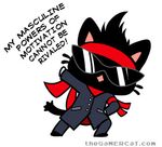  black black_fur cat eyewear feline fur gamer_cat gamercat looking_at_viewer male mammal osu!_tatakae!_ouendan! scarf solo sunglasses 