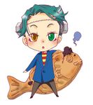  1boy artist_request bolt bolts chibi code_geass cosplay face frankenstein frankenstein&#039;s_monster frankenstein's_monster green_hair jeremiah_gottwald lowres male male_focus orange_eyes solo source_requestorange_eyes 