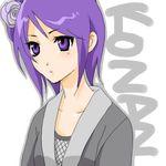  1girl artist_request character_name flower hair_flower hair_ornament konan lowres naruto naruto_shippuuden oekaki purple_eyes purple_hair solo 