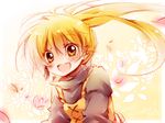  amamiya_kabosu bad_id bad_pixiv_id flower long_hair petals pokemon pokemon_special ponytail smile solo yellow_(pokemon) yellow_eyes 