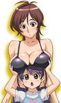  2girls breast_lift breasts brown_hair child large_breasts witchblade young 