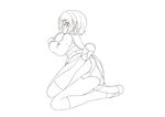  absurdres cardigan errant from_below glasses greyscale highres kita_high_school_uniform kneeling lineart monochrome nagato_yuki panties school_uniform serafuku shoes short_hair solo suzumiya_haruhi_no_yuuutsu underwear uwabaki 