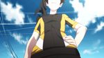  1girl animated animated_gif araragi_karen ass ass_shake bike_shorts black_hair monogatari_(series) nisemonogatari 