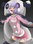  awa blush danball_senki kawamura_ami mascots purple_eyes purple_hair 