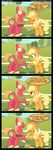  applejack_(mlp) big_macintosh_(mlp) brother_and_sister comic cowboy_hat crying cup cutie_mark dialog dialogue english_text equine eyes_closed eyewear female fence feral friendship_is_magic goggles green_eyes harness hat horse male mammal mug my_little_pony outside pony raised_hoof sibling siblings text tree veggie55 wood 