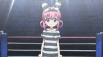  animated animated_gif arena pink_hair ribbon sherlock_shellingford striped tantei_opera_milky_holmes 