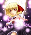  aura blonde_hair dress fingernails full_moon kagura_chitose moon open_mouth ribbon rumia short_hair solo touhou 