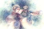  blonde_hair bracelet fantasy jewelry lira_mist original ponytail solo telescope traditional_media watercolor_(medium) 