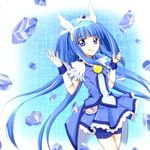  aoki_reika bike_shorts blue_dress blue_eyes blue_hair boots choker cocomo_(suzaku) cure_beauty dress hair_tubes head_wings highres ice long_hair magical_girl precure skirt smile smile_precure! solo tiara wrist_cuffs 