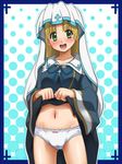  asia_argento awa blonde_hair blush green_eyes high_school_dxd nun panties underwear white_panties 