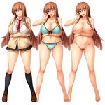  1girl blush bra breasts brown_eyes brown_hair candy cleavage erect_nipples footwear large_breasts lingerie lollipop long_hair looking_at_viewer mario_(artist) miho_(sei_yariman_gakuen_enkou_nikki) naughty_face navel necktie nipples nude orcsoft panties plump pose pubic_hair school_uniform sei_yariman_gakuen_enkou_nikki shoes simple_background skirt smile socks tongue underwear white_background 