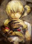  alcohol bad_id bad_pixiv_id blonde_hair bracelet casual cobra_(animal) copyright_name cup drinking_glass fate/zero fate_(series) gilgamesh jewelry male_focus necklace red_eyes sin_(hitonatsu) snake wine wine_glass 