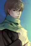  alternate_costume bad_id bad_pixiv_id brown_eyes brown_hair fate/zero fate_(series) green_scarf kotomine_kirei lazzuli male_focus scarf solo upper_body 