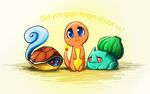  blue_body blue_eyes bulbasaur charmander english english_text fire green_body nintendo orange_body pok&#233;mon pok&eacute;mon red_eyes sad shell squirtle text unknown_artist video_games 