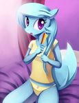  anthro blue_hair breasts brush clothing cute equine female hair horse long_hair looking_at_viewer mammal my_little_pony negativefox panties pony purple_eyes solo underwear 