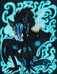  bat bird black_fur blue blue_theme creepy ear_piercing evil fire fur magic mammal monster piercing unknown vonder vonderdevil wings 