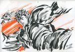  80s hayama_jun'ichi hayama_junichi hokuto_no_ken illustration kenshiro kenshirou kick kicking muscle oldschool 