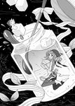  alternate_costume apron bad_id bad_pixiv_id denim greyscale head_scarf jar jeans kazami_yuuka minigirl monochrome pants reika_(clovia_studio) ribbon solo spoon sugar_cube touhou water 