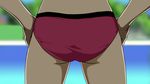  1girl ass bikini close-up highres pool pov_ass suzumiya_haruhi suzumiya_haruhi_no_yuuutsu swimsuit vector_trace 