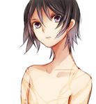  androgynous bad_id bad_pixiv_id black_eyes black_hair expressionless male_focus shirtless solo takamura_ryou_(memento021) tales_of_(series) tales_of_vesperia white_background younger yuri_lowell 