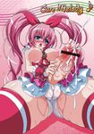  1girl artist_request blue_eyes breasts brush c.r. clitoris cum cure_melody dress futanari houjou_hibiki legwear nipples penis pigtails pink_hair precure pussy short_twintails stockings suite_precure thighhighs twintails 